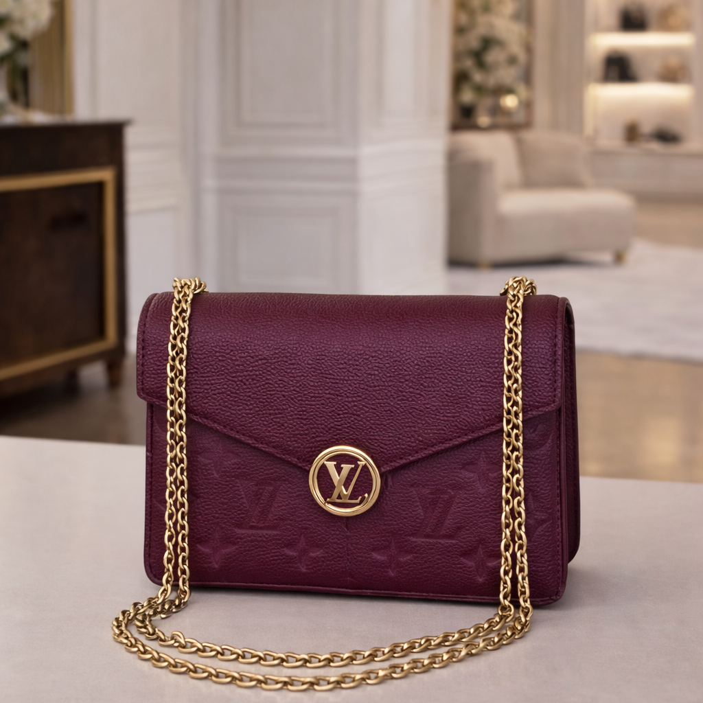 Burgundy Handbag LV